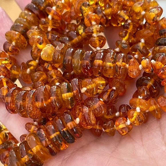 Genuine natural unheated Baltic honey amber long heavy necklace - Picture 12 of 13